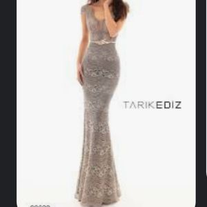 Tarik Ediz lace belted dress gown 38